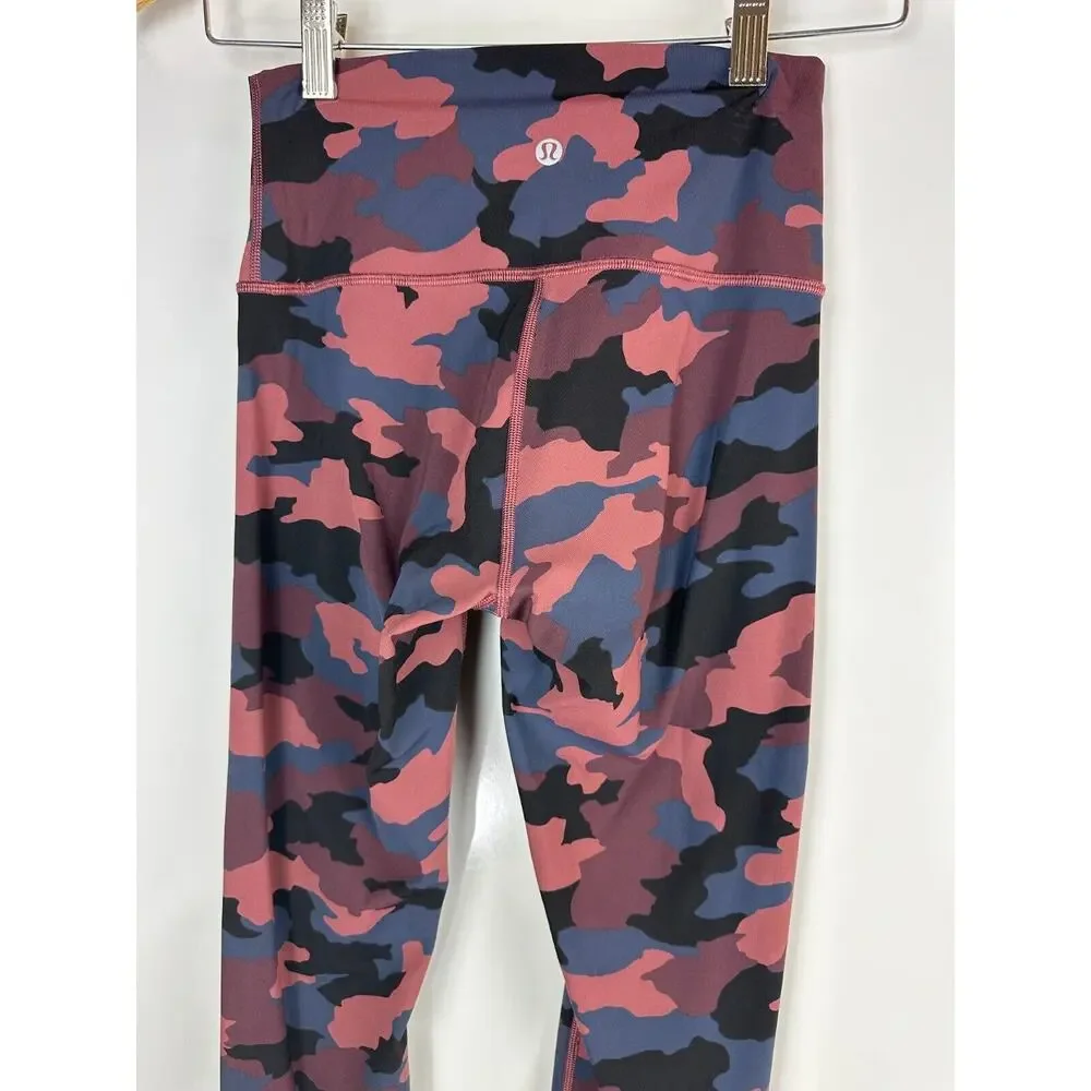Lululemon Wunder Under High Rise Tight 28" Full On Camo Smoky Red Women's Size 4 - Picture 6 of 13